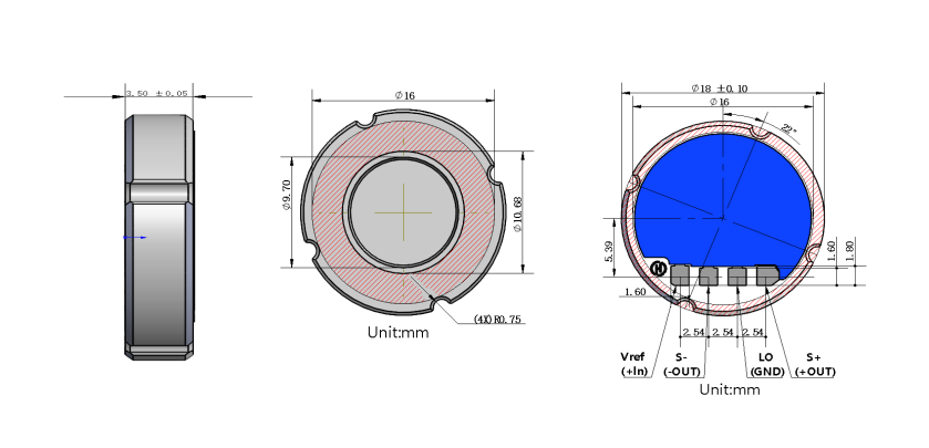 我司推出业界首款超薄（3.5mm）温补型陶瓷压阻传感器芯体(图1)